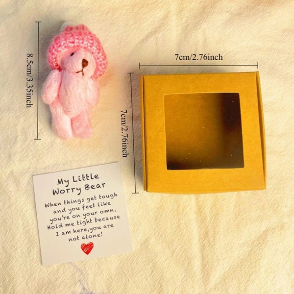 A little Golden-Brown Pocket Hug Bear in a Box Carousel 5