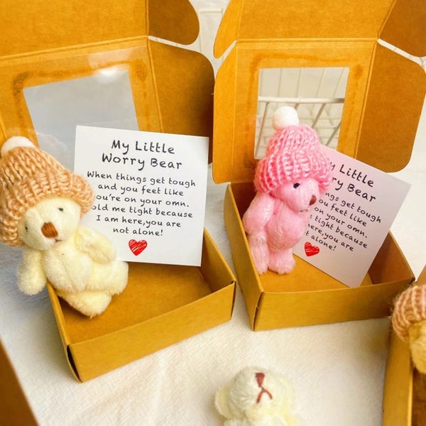 A little White Pocket Hug Bear in a Box Carousel 7