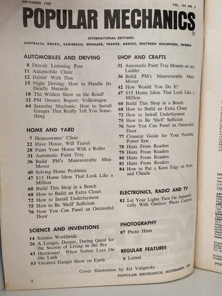 POPULAR MECHANICS MAGAZINE: Vol. 130, No. 3 - November 1968 Carousel 4