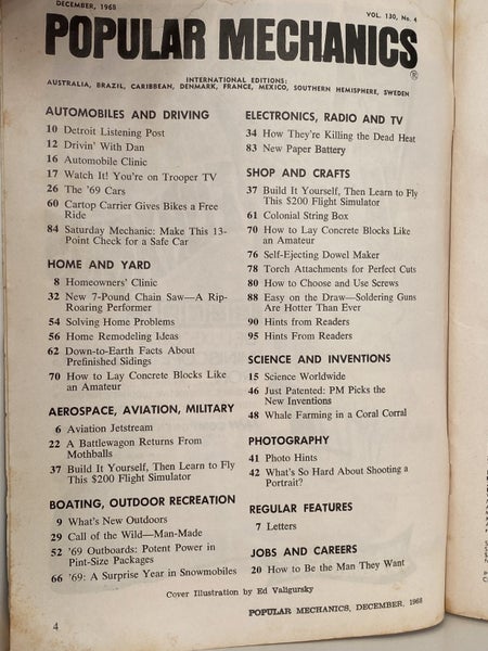 POPULAR MECHANICS MAGAZINE: Vol. 130, No. 4 - December 1968 Carousel 4