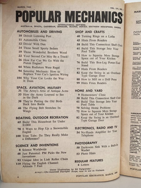 POPULAR MECHANICS MAGAZINE: Vol. 131, No. 1 - March 1969 Carousel 4