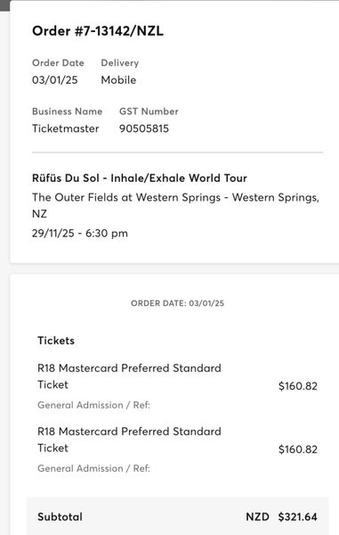 RÜFÜS DU SOL / 2 tickets / Auckland 29th November64262748897667111