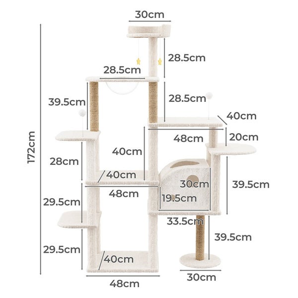 Pawz Cat Tree Tower Large Scratcher Condo House 172Cm Carousel 2