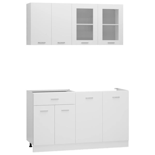 Vida Xl 4 Piece Kitchen Cabinet Set White Engineered Wood Carousel 1