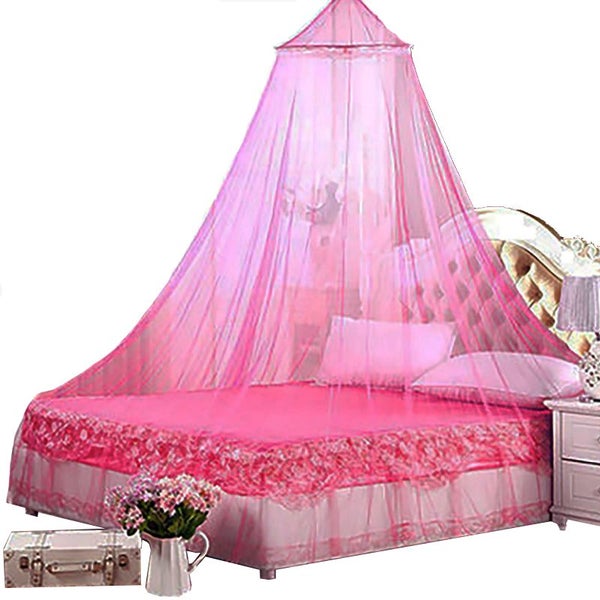 Elosung White Hanging Princess Bed Canopy Mosquito Net Dome Bedding For Dorm Roo Carousel 1