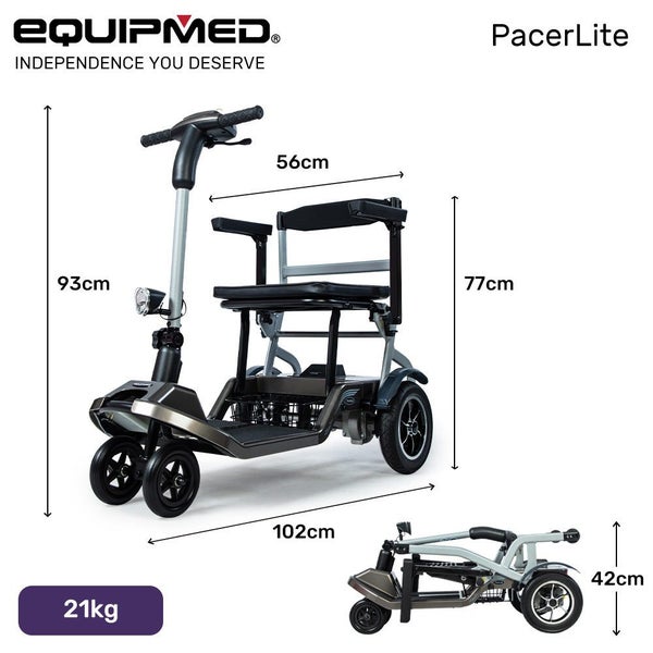 Equipmed Ultra Lightweight Folding Electric Mobility Scooter 17Kg With Battery R Carousel 2