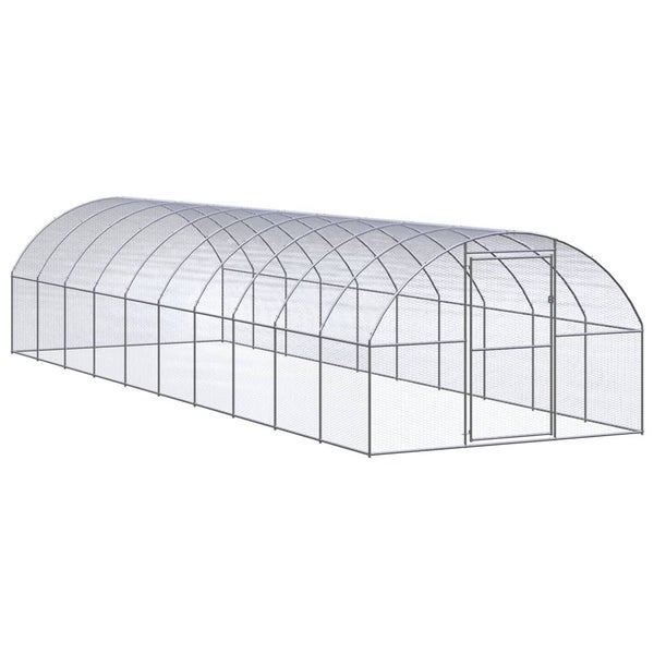 Vidaxl Outdoor Chicken Coop 3X10x2 M Galvanised Steel Carousel 1