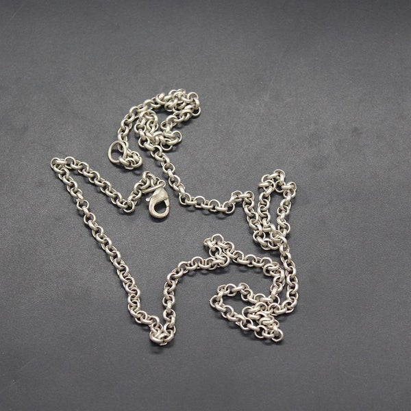 $1R: 62 cm Antique Style Copper Brass link Chain Necklace- plated with silver Carousel 2