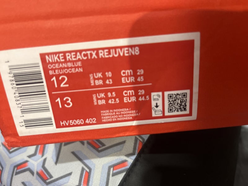 Nike ReactX Rejuven8 ‘Glacier Blue’ size 12 Brand new64266191564930111