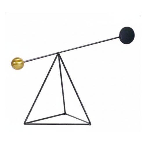Rioranvik Black-Gold Balance Art Piece with Tripod Compass Carousel 1