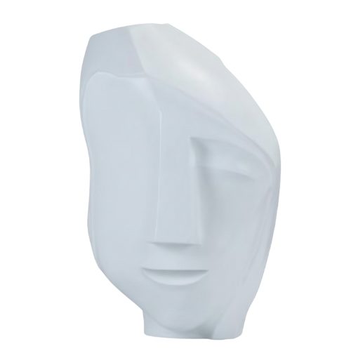 Sanyambari White Cubist Head Sculpture Carousel 1