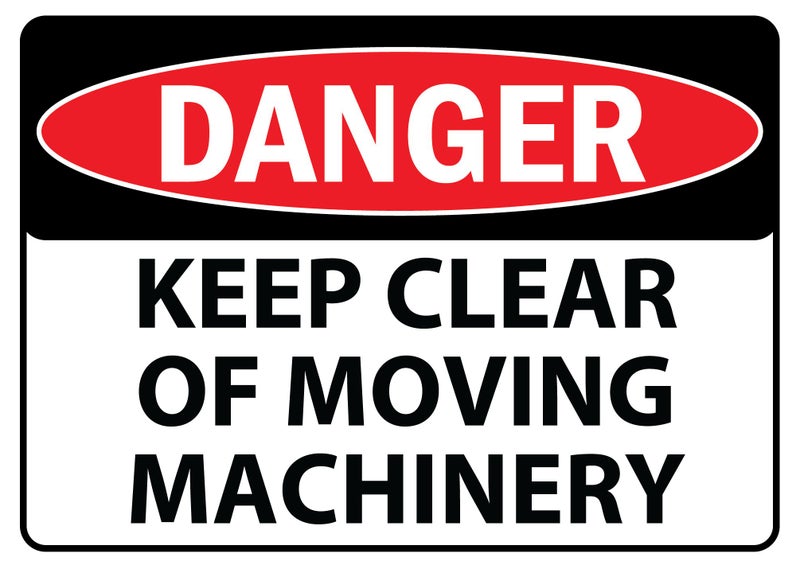 Sign Safety Danger Keep Clear Of Moving Machinery 340x240mm Carousel 1
