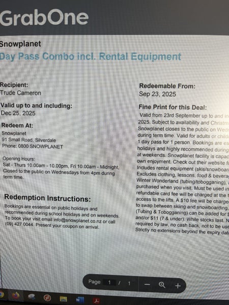 Snow Planet Day Pass Combo For Two - Includes Equipment Rental64361569905922110