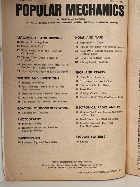 POPULAR MECHANICS MAGAZINE: Vol. 134, No. 5 - January 1971 Carousel 4