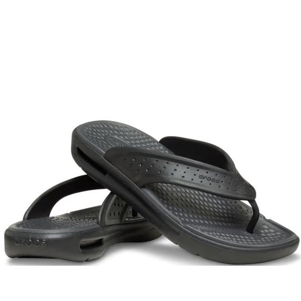 Crocs -Mens In Motion Flip Flop Jandal Black Grey Carousel 1