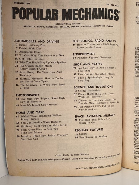 POPULAR MECHANICS MAGAZINE: Vol. 136, No. 4 - December 1971 Carousel 4