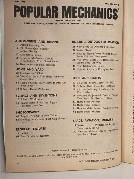 POPULAR MECHANICS MAGAZINE: Vol. 135, No. 3 - May 1971 Carousel 4