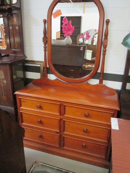 2079 SOLID PINE 6 DRAWER DRESSING TABLE Carousel 1