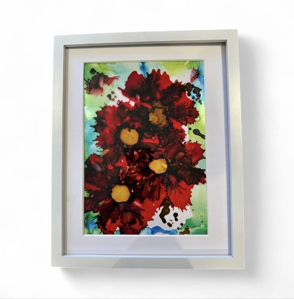 Original Art - Alcohol Ink - Shot Flowers Carousel 1