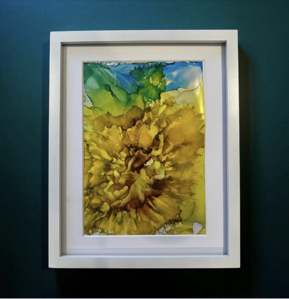 Original Art - Alcohol Ink - Sunflower Sky Carousel 1