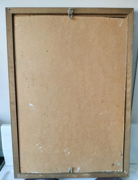 Original antique oil on board painting Carousel 2