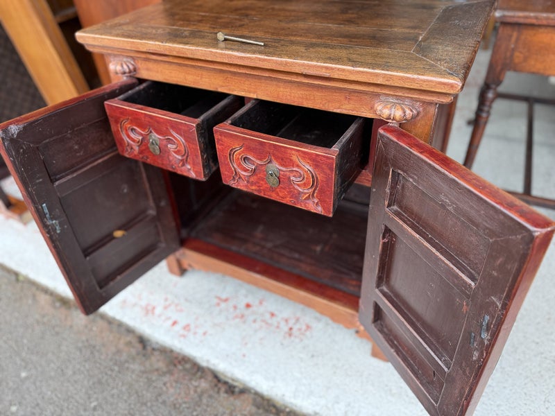 An Early 20th Century Solid Chinese Rosewood 2 Door Cabinet Carousel 2