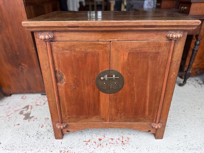 An Early 20th Century Solid Chinese Rosewood 2 Door Cabinet Carousel 1