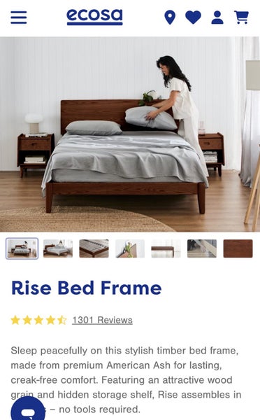 Ecosa Rise Bed-frame + Mattress + Topper (Walnut)64453661191043111