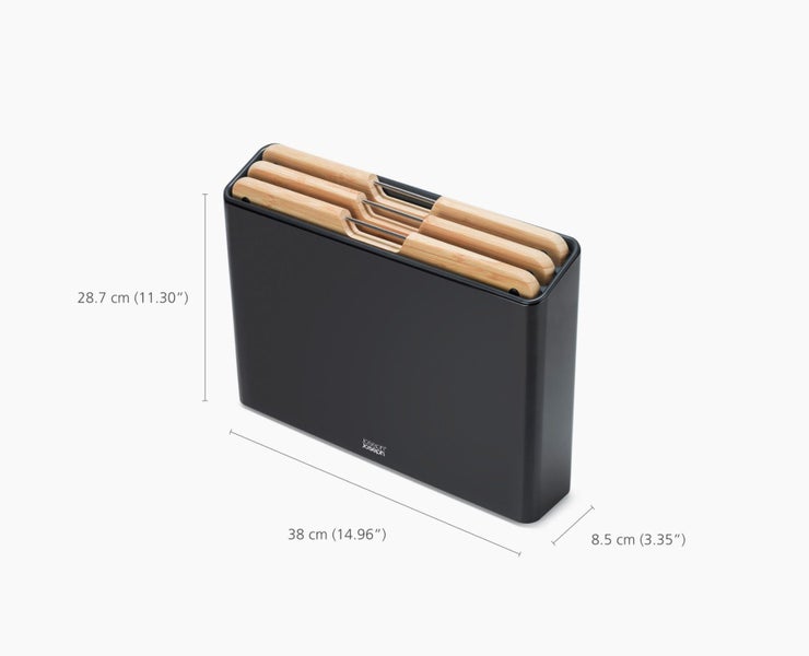 Joseph Joseph Folio™ Steel Bamboo 3pc Board Set (Blk) Carousel 2