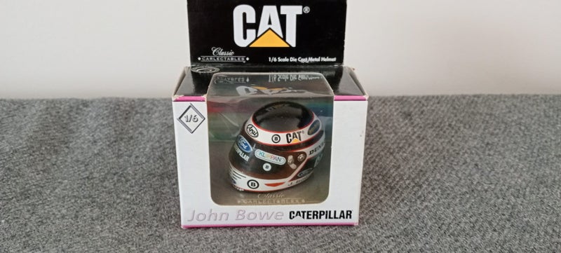 John Bowe Cat Racing 1/6th Scale Mini Drivers helmet Classic Carlectables Carousel 1