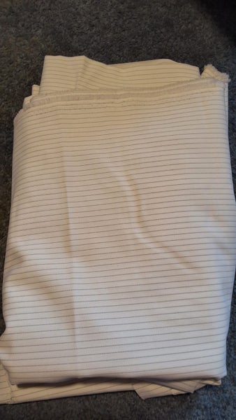 CREAM/ NAVY PINSTRIPE POLYESTER FABRIC64527241759107110