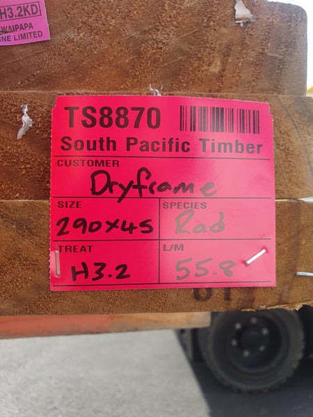 PINE FRAMING - 290 x 45mm H3.2 MG - 55.8m - TS887064288124307073112