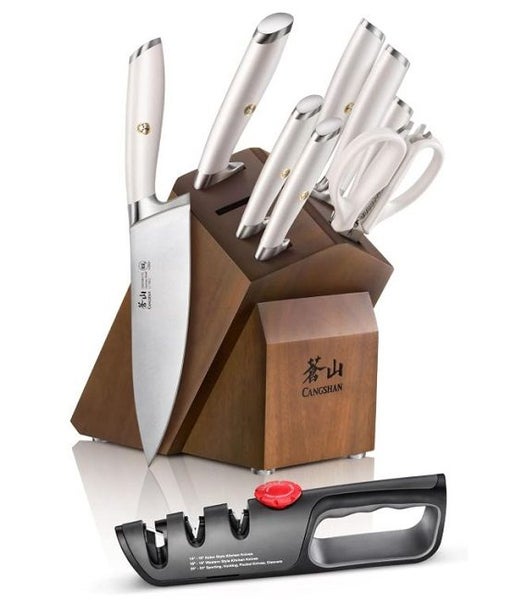 Cangshan L Series Knife Block Set 10 Piece White Carousel 1