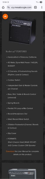 Mesa boogie rocket 44 valve amp64288069869442113