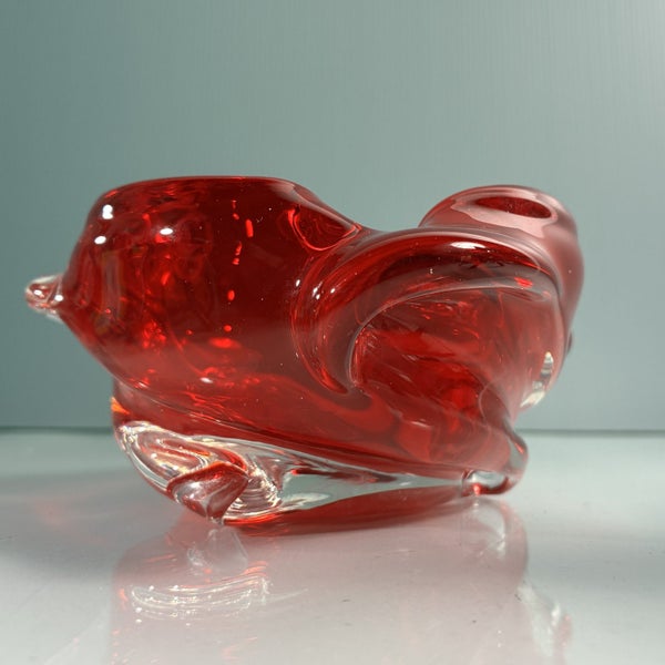 Vintage Red Art Glass Dish – Attributed Murano, Italy Carousel 2