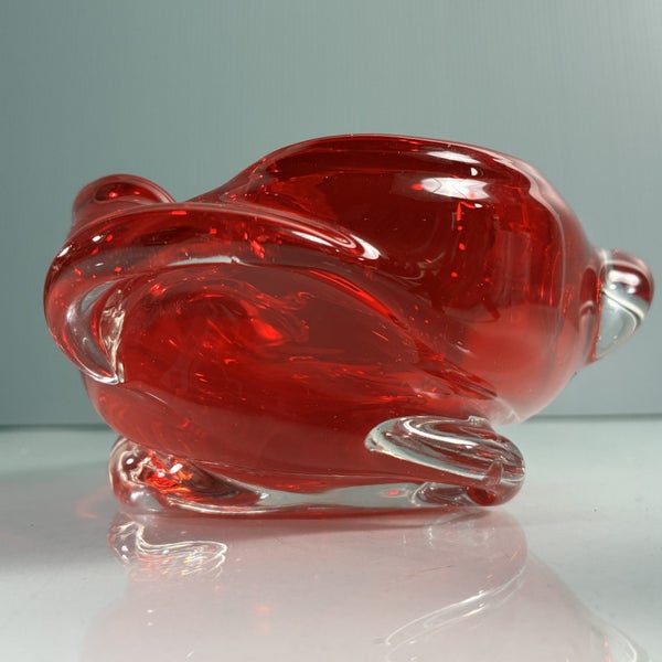 Vintage Red Art Glass Dish – Attributed Murano, Italy Carousel 1