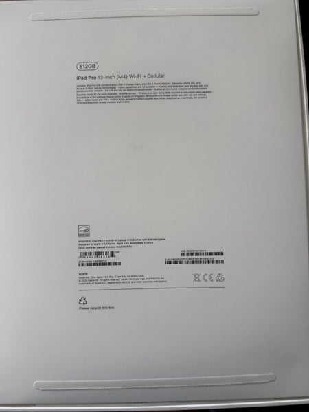 IPad Pro 13 inch M4 2024 WiFi and Cellular64288070249986113