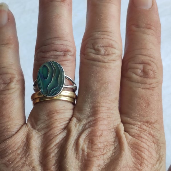 Sterling Silver Paua Ataahua Ariki Ring (SKU J1) Carousel 5