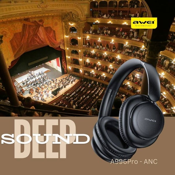 Awei A996Pro ANC Wireless Headphones | Stereo Sound | Unlock Pure Audio Bliss64444990356609112