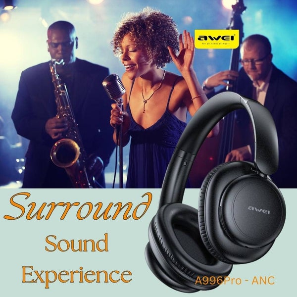 Awei A996Pro ANC Wireless Headphones | Stereo Sound | Unlock Pure Audio Bliss64444990356609113
