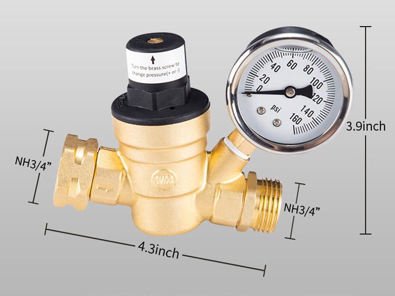 Water Pressure Regulator with Gauge Carousel 10