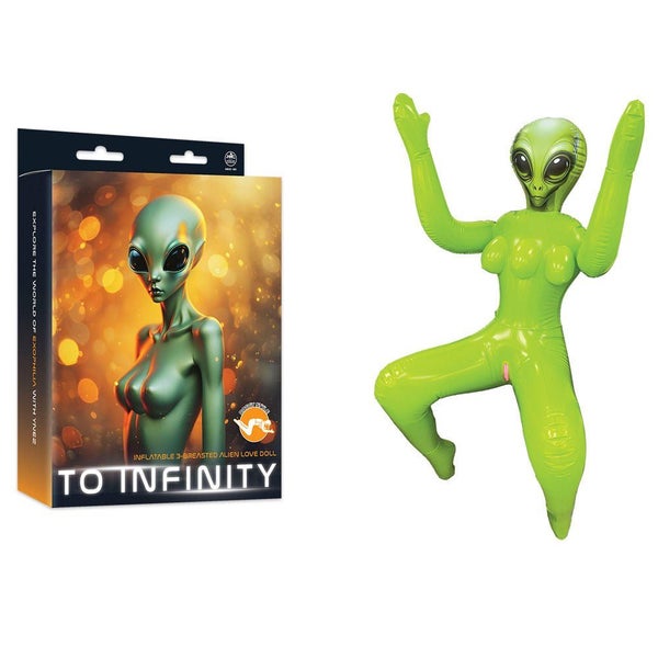 To Infinity - Green Inflatable Squatting Alien Love Doll Carousel 1