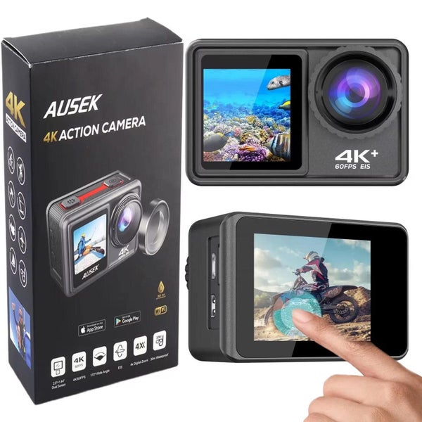 4K Action Camera 60fps - Dual Screens - 6 Filter Lens - Anti Shake - 30m Case64289040276354110