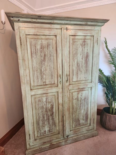 Antique Teak Green Cupboard Carousel 1