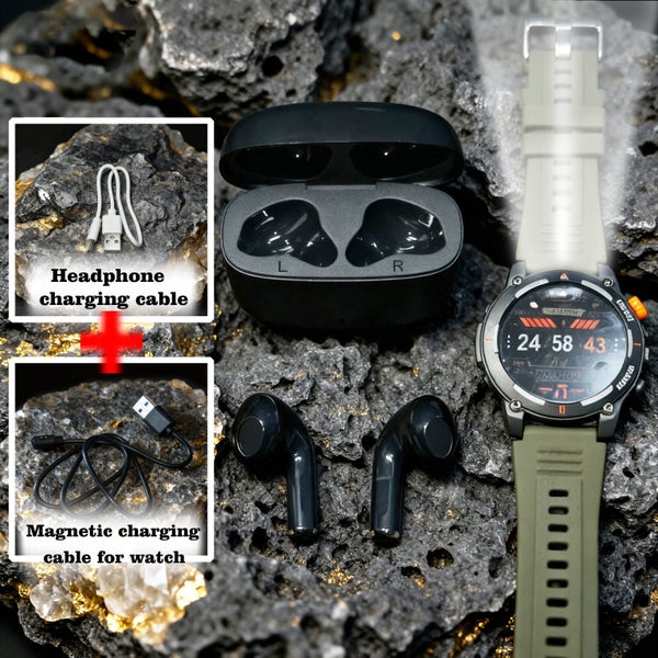 Fitness Smartwatch Green with Built-in Torch & Bluetooth Earphone MW94JRSE-3 Carousel 2