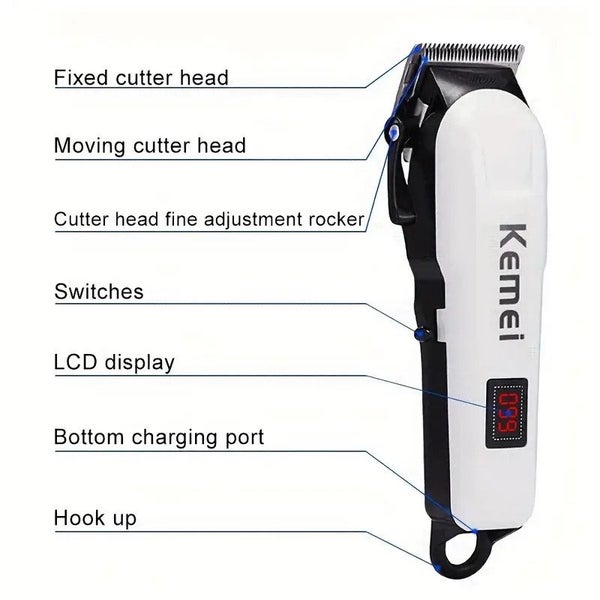 Professional USB Rechargeable Hair Clipper with LED Display64521701491586113