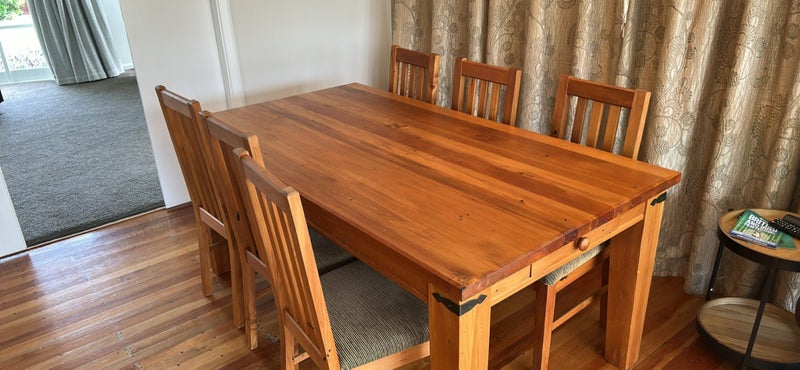 Recycled rimu dining suite64288159391107110