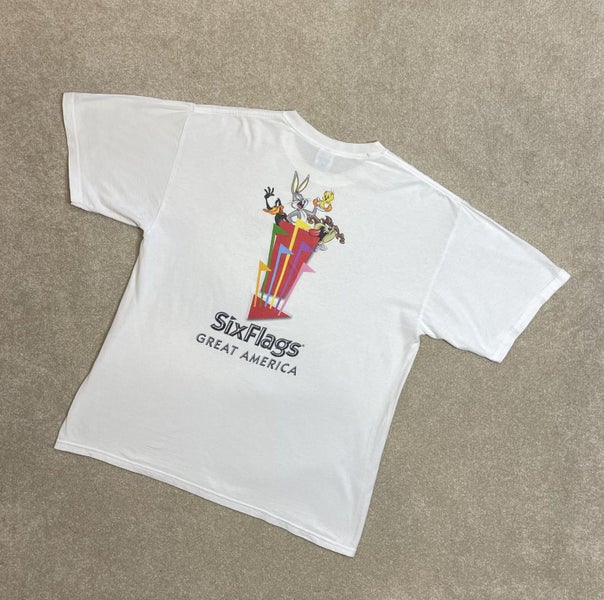 Vintage Looney Tunes Six Flags Chrysler Tee size XL Carousel 2