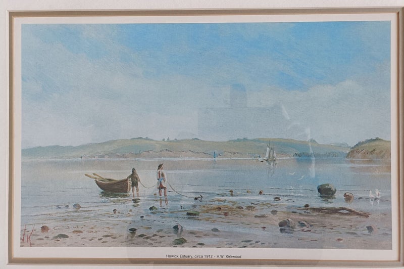 Seascapes, HIGH QUALITY NZ PRINTS, x2 1) AUCKLAND HARBOUR 1895 & 2) HOWICK 1912 Carousel 9