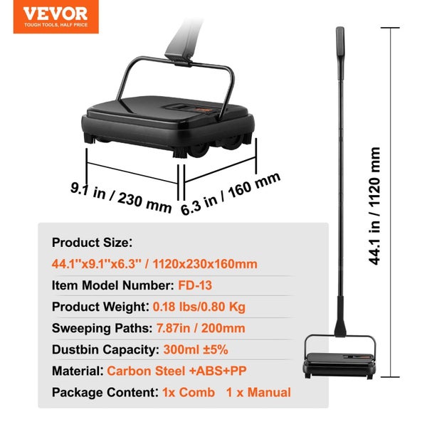 Carpet Sweeper 200 Mm Sweeping Paths Floor Sweeper Manual Non Electric 300 Ml... Carousel 2